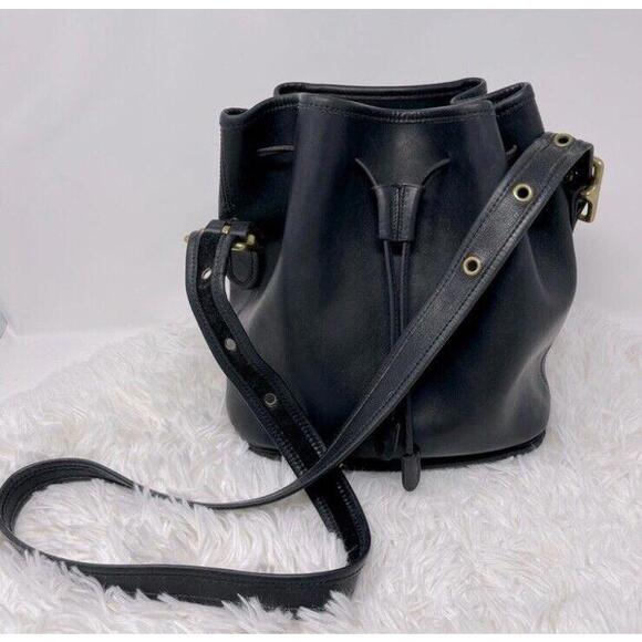 COACH 90’s Vintage Purse Lula's Legacy Leather Bucket Bag Black 9952 - Picture 3 of 14